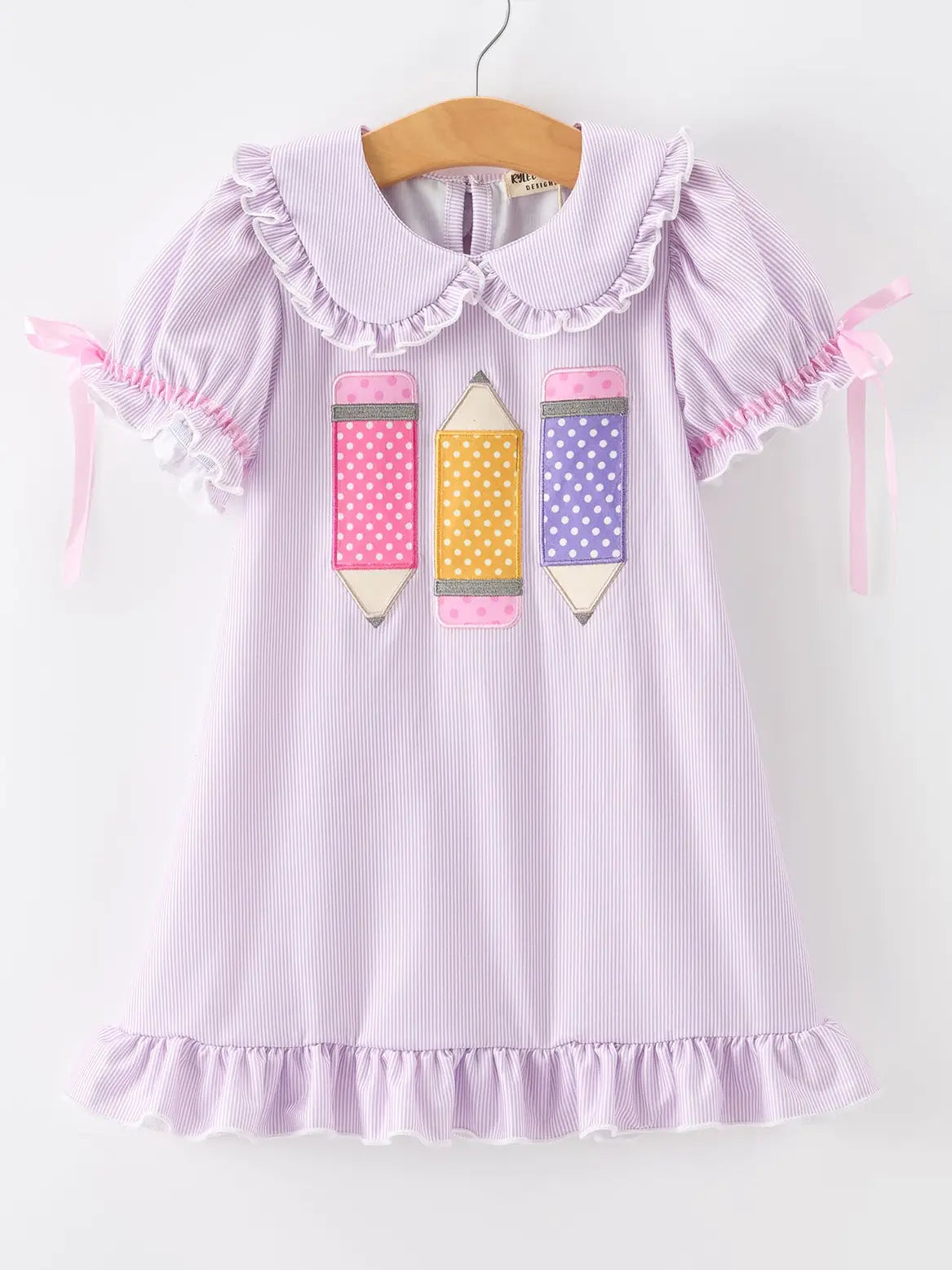 Purple Embroidered Pencil Back to School Dress